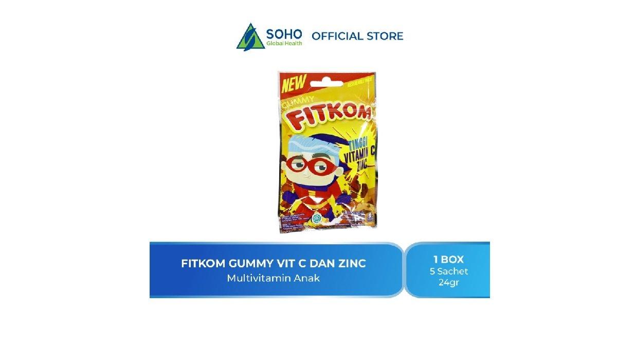 Fitkom Gummy Vit C dan Zinc Multivitamin.