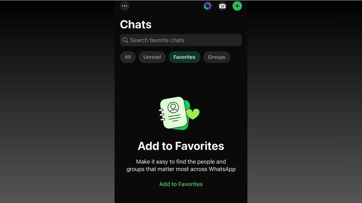 Ilustrasi pemakaian fitur Favorit di WhatsApp