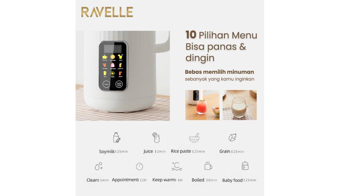Fitur RAVELLE Digital Soymilk Maker 850ml 9 in 1.