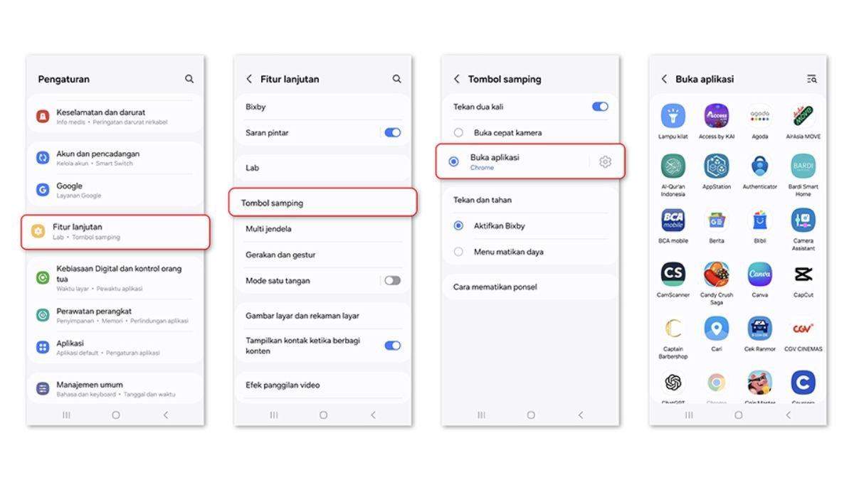 Fitur Side Button atau Tombol Samping di HP SAMSUNG