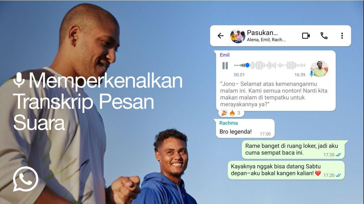 Ilustrasi fitur transkrip pesan suara WhatsApp