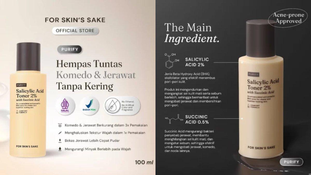 For Skin’s Sake FSS Salicylic Acid Toner 2 persen with Succinic Acid BHA Toner