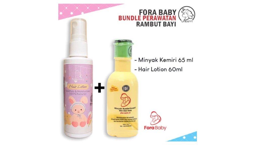 Fora Bundle Minyak dan Hair Lotion Kemiri Penumbuh Rambut Anak