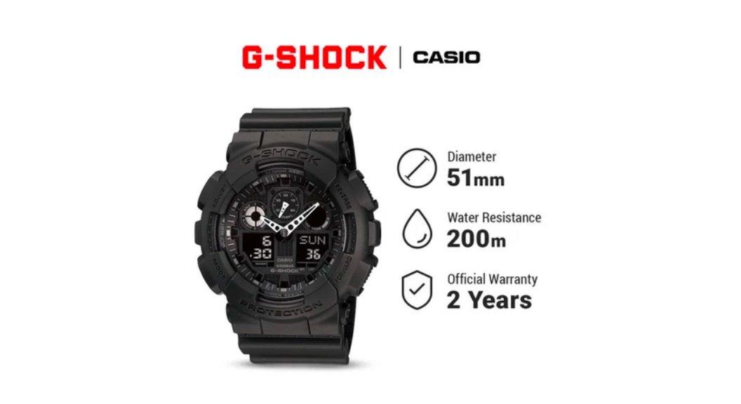 G-Shock Jam Tangan Original GA-100-1A1DR-BSK