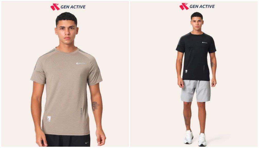 GEN ACTIVE Kaos Dry Fit Baju Olahraga Running Pakaian Gym Fitness Ice Silk