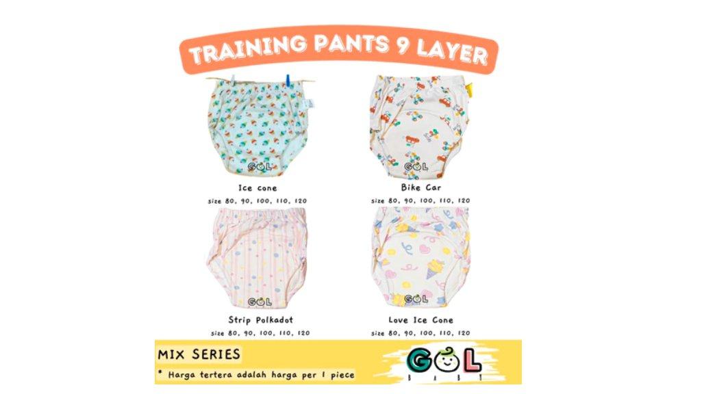 GOL Baby 9 layer Popok Celana Dalam Kain Cloth Diaper Clodi Toilet Training Pant Latihan Pipis Bayi Anak Baby