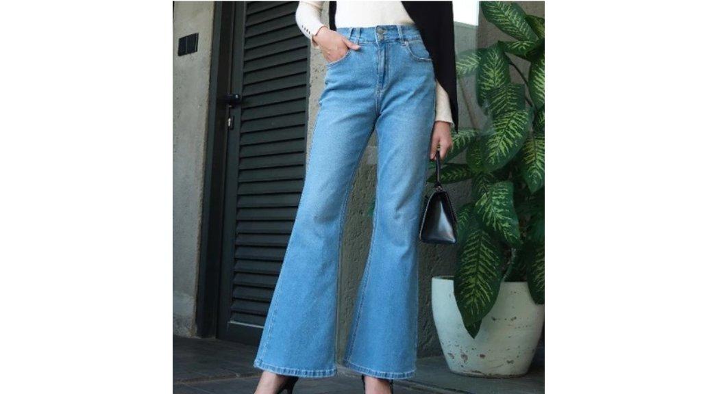 GONEGANI OFFICIAL - Celana Bahan Denim Flare Denim Jeans