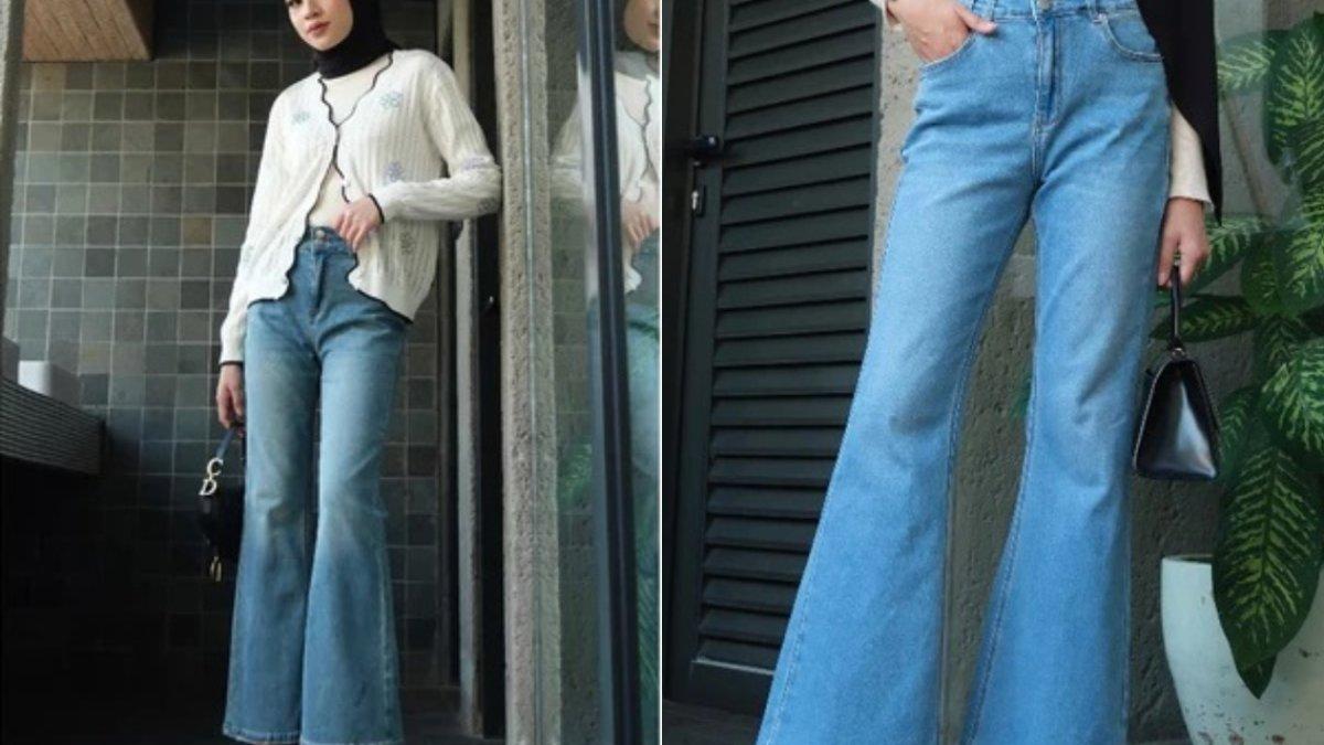 GONEGANI OFFICIAL - Celana Bahan Denim Flare Denim Jeans