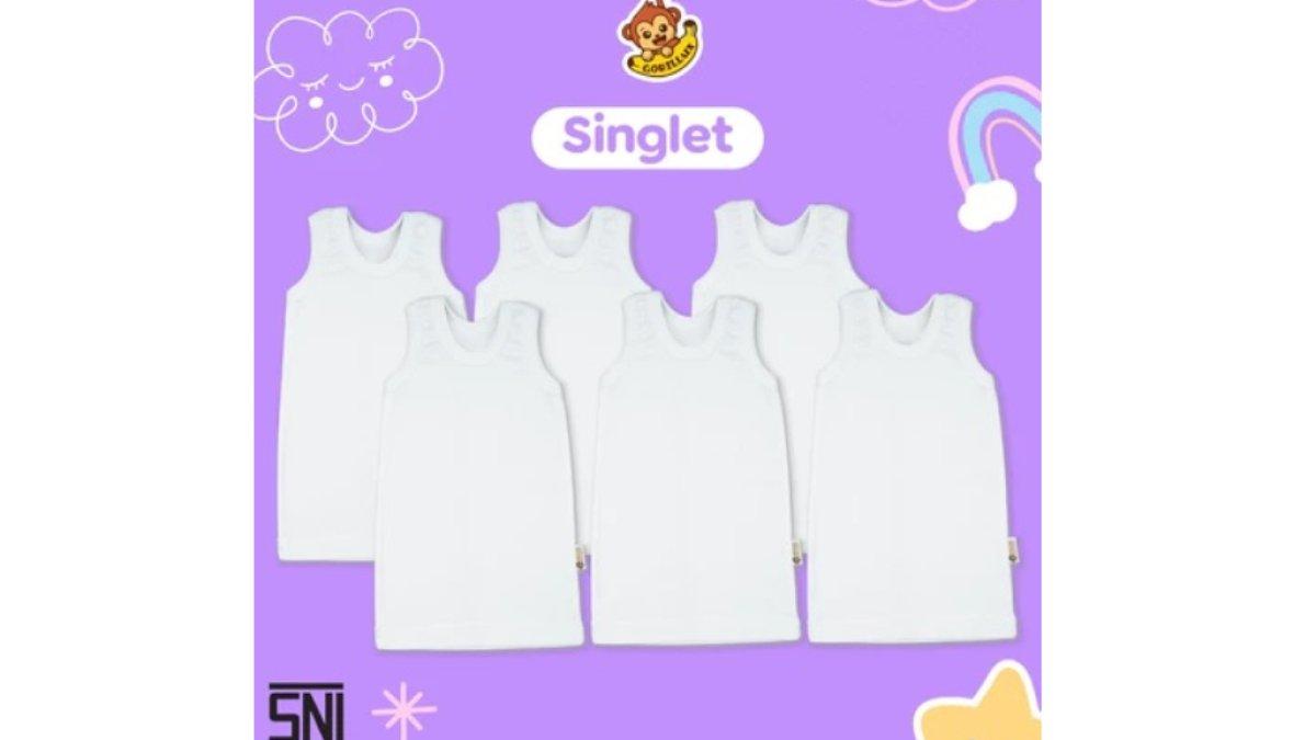 GORILLUX 6 Pcs Singlet Bayi Polos