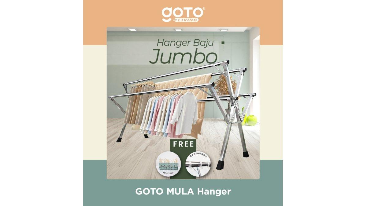 GOTO Mula Tiang Jemuran Hanger Baju Pakaian Lipat
