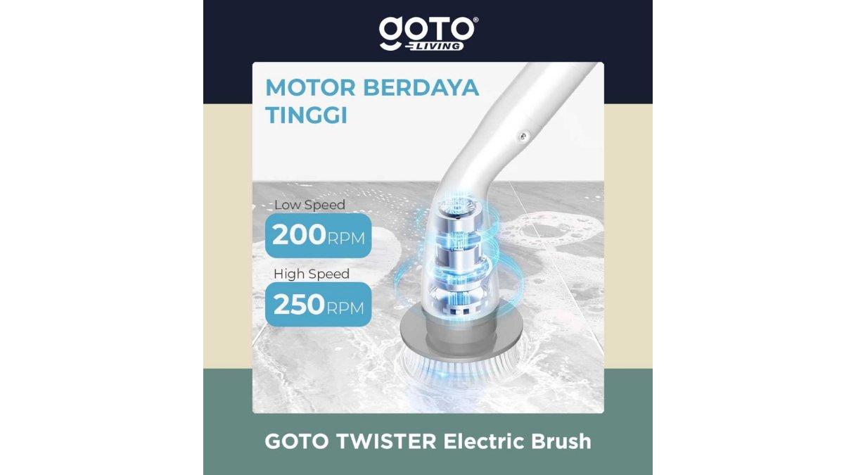 GOTO Twister Electric Brush dengan motor berkecepatan tinggi.