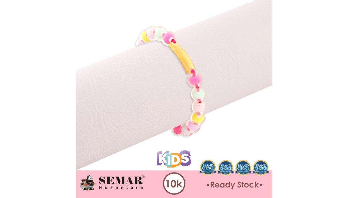 Gelang Emas Tali Plat Engrave Anak Candy Pop Gold 10K Semar Nusantara
