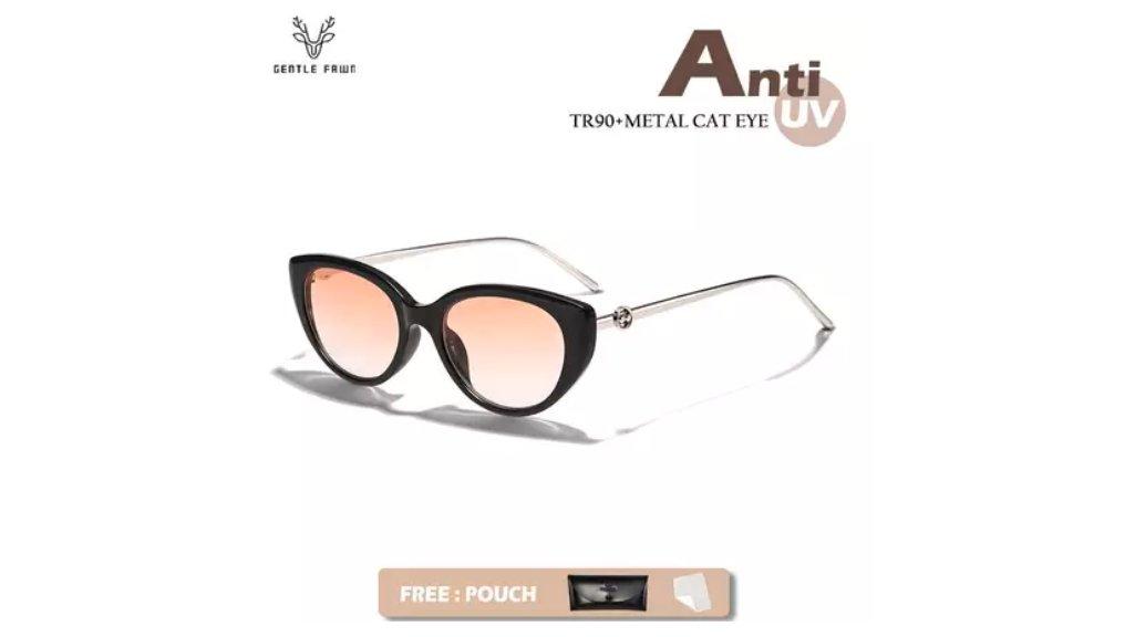 Gentle Fawn Kacamata Sunglasses Anti UV 400 Anti Silau Style Cat Eye 522