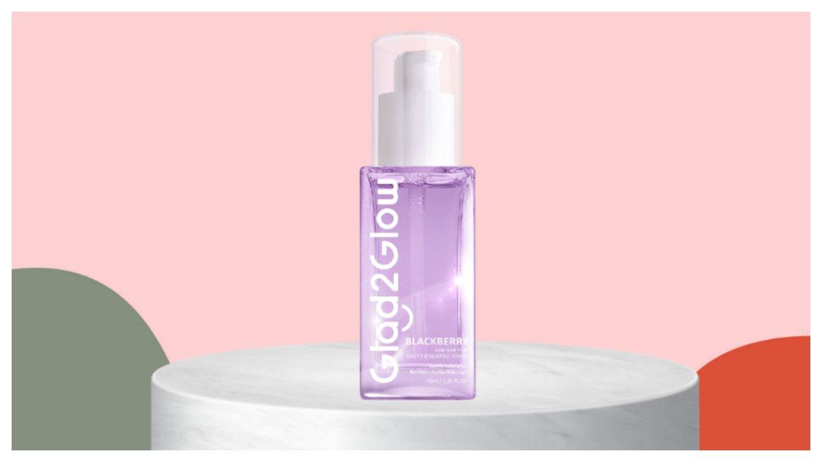 Glad2Glow Blackberry AHA BHA PHA Daily Exfoliating Toner
