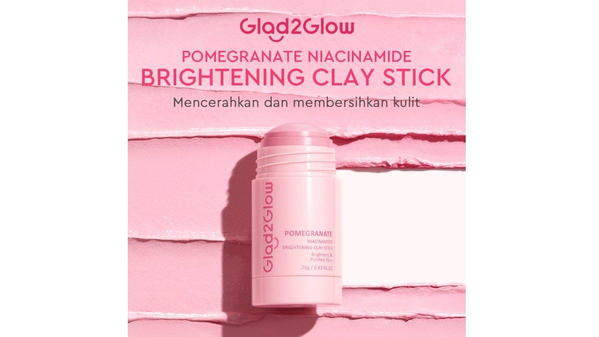 Glad2Glow Pomegrante Niacinamide Brightening Clay Stick