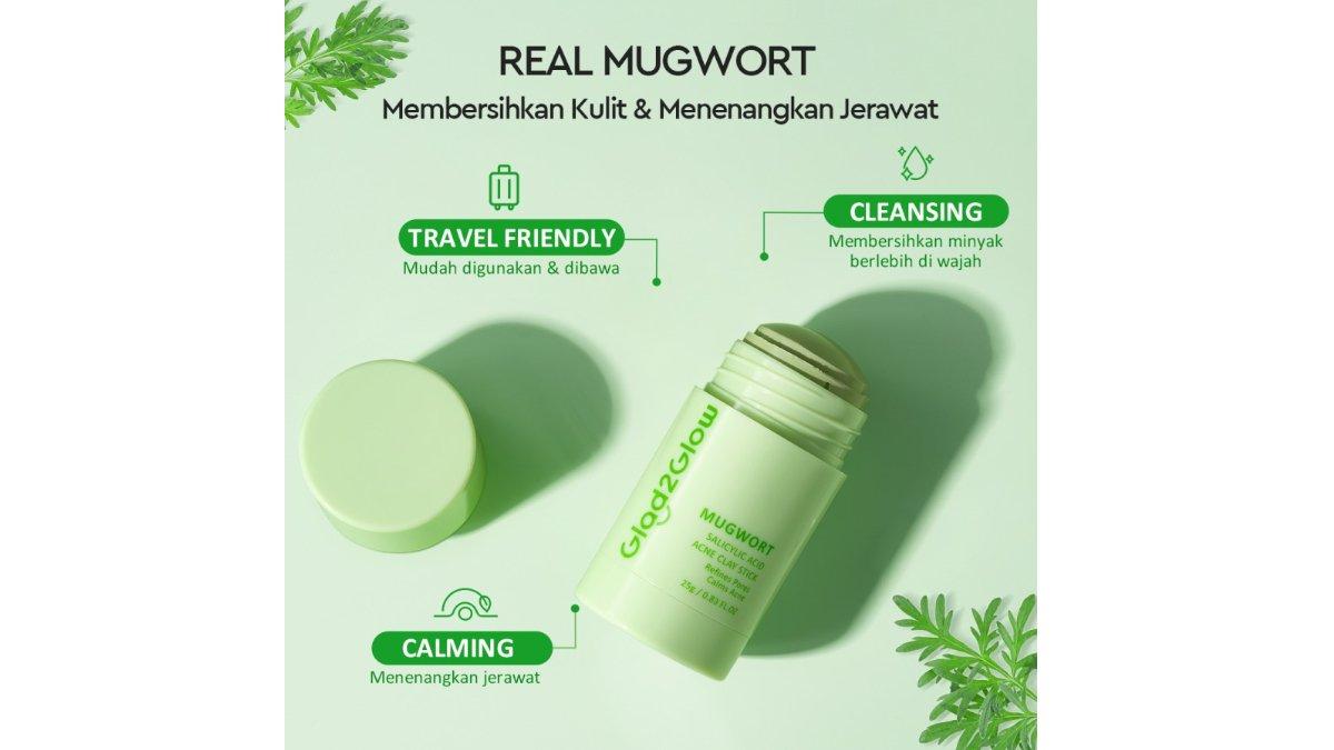 Glad2Glow Real Mugwort Clay Mask Stick Salicylic Acid