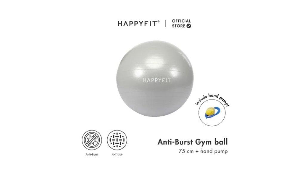 HAPPYFIT - Anti Burst Gym Ball 75 CM (FREE Hand Pump) / Bola Gym / Birthing Ball