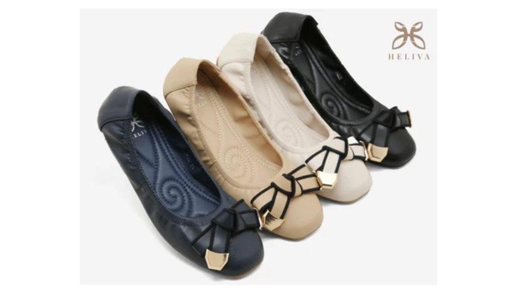 HELIVA YANA Sepatu Ballerina Flat Pita Metalik Wanita HV9228