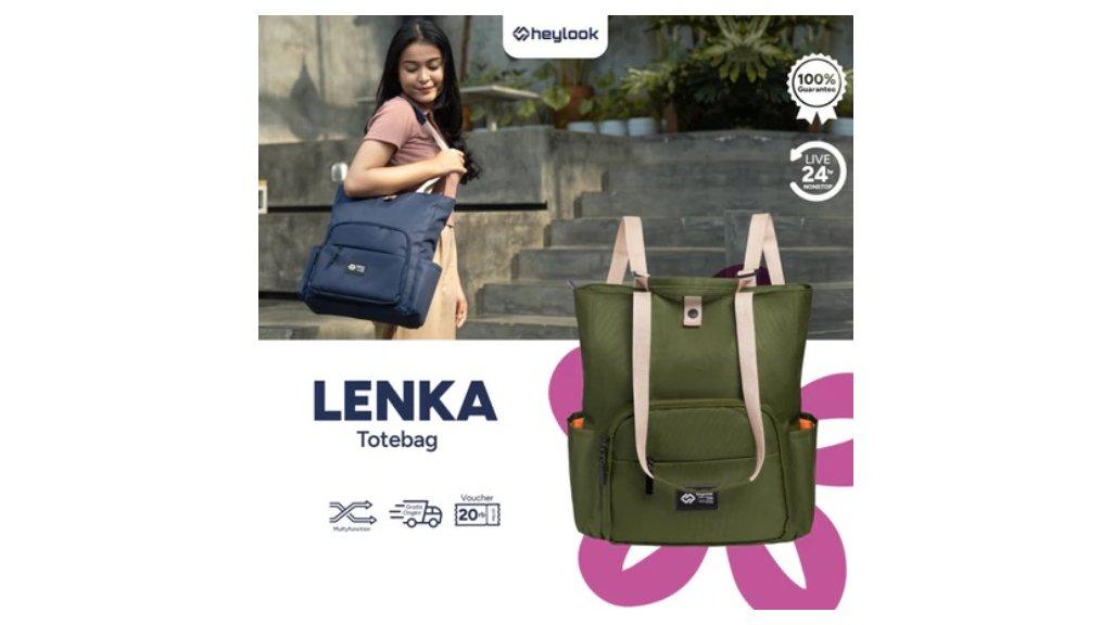 HEYLOOK Official - Tas Ransel Laptop Tote Bag LENKA Wanita Tas Leptop 14-15 inch Cewek Tas Punggung Perempuan