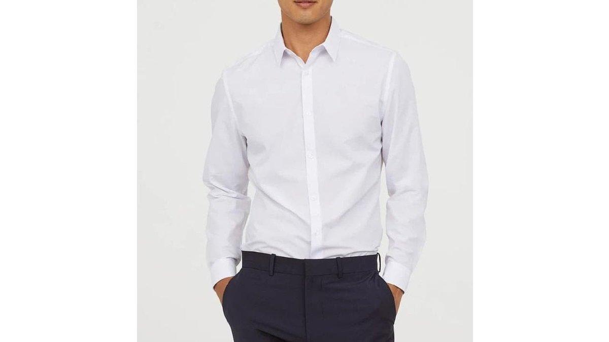 H&M Pria Slim Fit Easy-iron Shirt