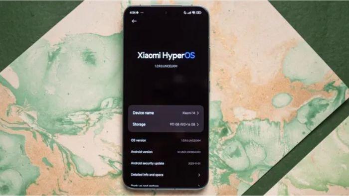 Ilustrasi HP Xiaomi dengan sistem antarmuka atau User Interface (UI) HyperOS