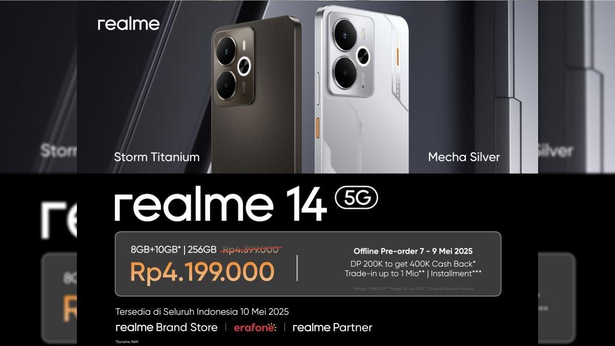 Harga dan promo penjualan realme 14 5G