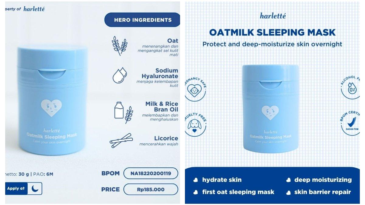 Harlette Oatmilk Sleeping Mask