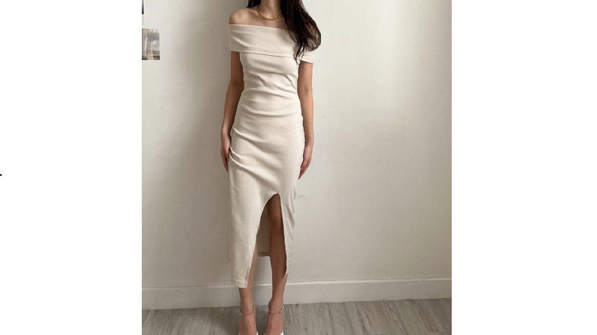 Harper Sabrina Bodycon Dress Cocok untuk Malam Natal