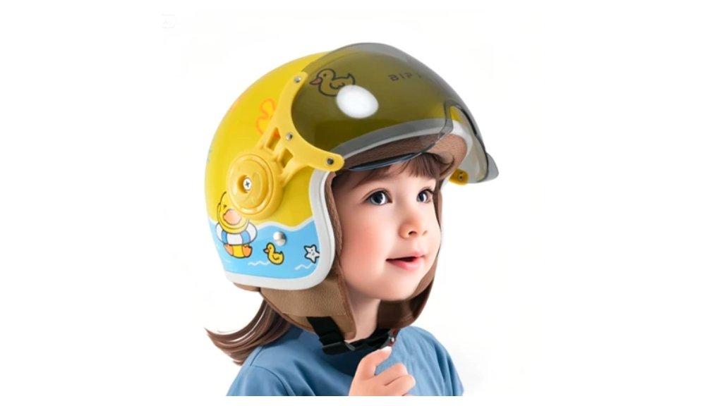 Helm Anak BIP PLAST Helm Anak Retro Pilot Karakter Duck Kaca Pilot
