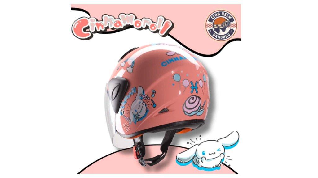 Helm Anak SNI Junior Cowo Cewe Karakter Cinamoroll Cinamorol Innamoroll Lucu 1 2 3 4 5 6 7 8 Tahun