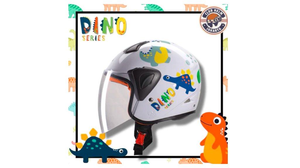 Helm Anak SNI Karakter Laki Perempuan Cowo Cewe Lucu Dinosaurus Dino T-Rex 2 3 4 5 6 7 8 Tahun