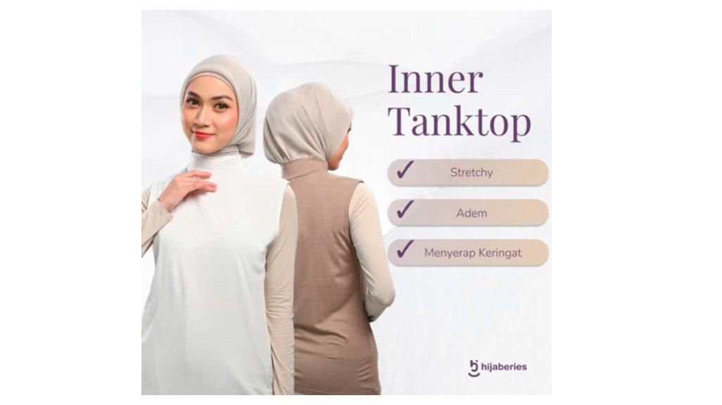 Hijaberies - Inner Tanktop Basic Reguler & Plus Size (Kaos Manset Bahan Cotton Rayon Premium)