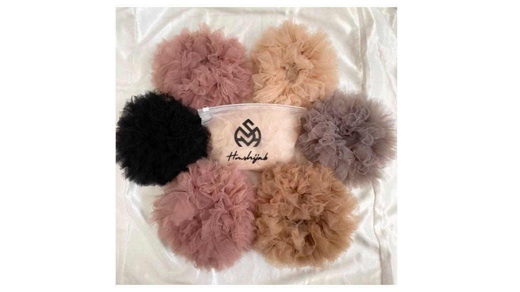 Hmshijab.official - Scrunchies Tutu Premium / Scrunchies Tile / Ikat Rambut Cepol / Cepol Jilbab