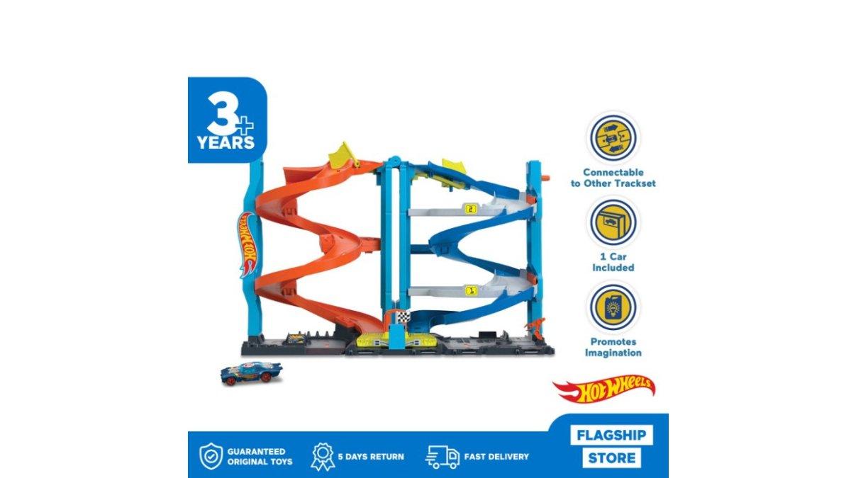 Hot Wheels City Transforming Race Tower Playset - Mainan Trek Mobil Balap