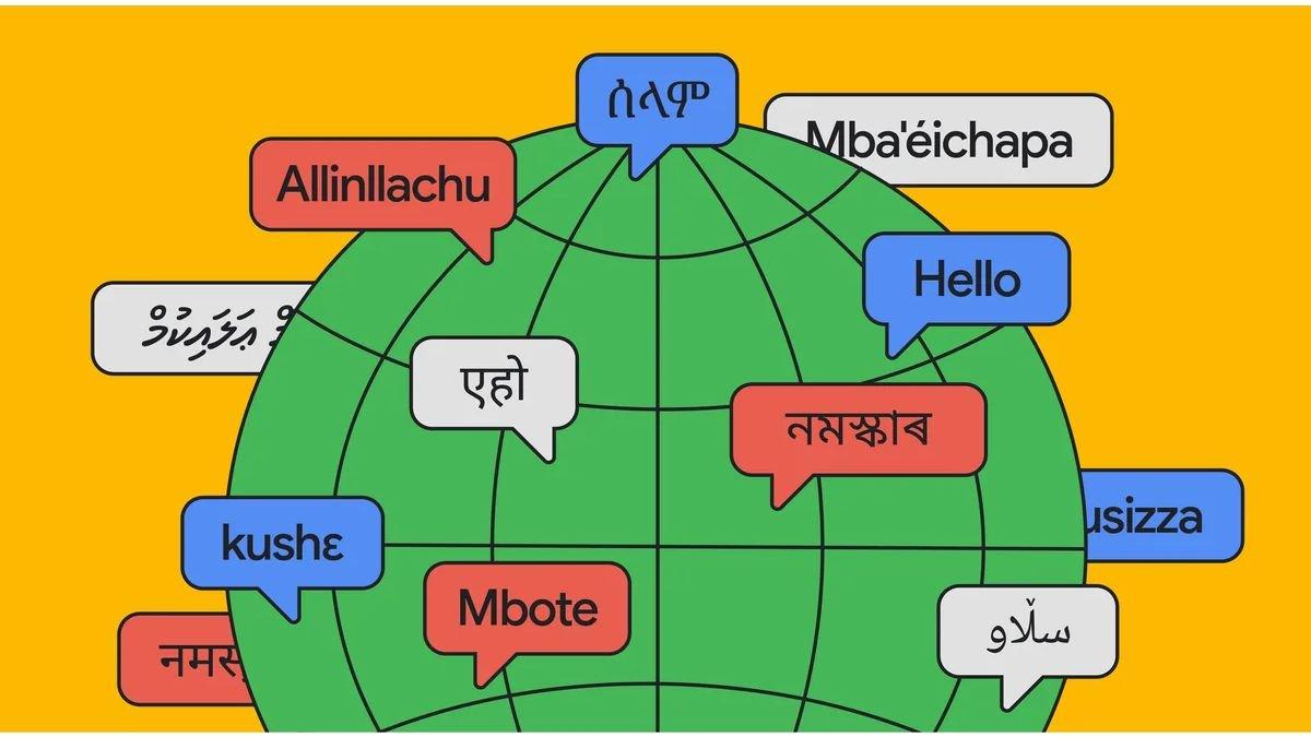 Ilustrasi dukungan bahasa di Google Translate