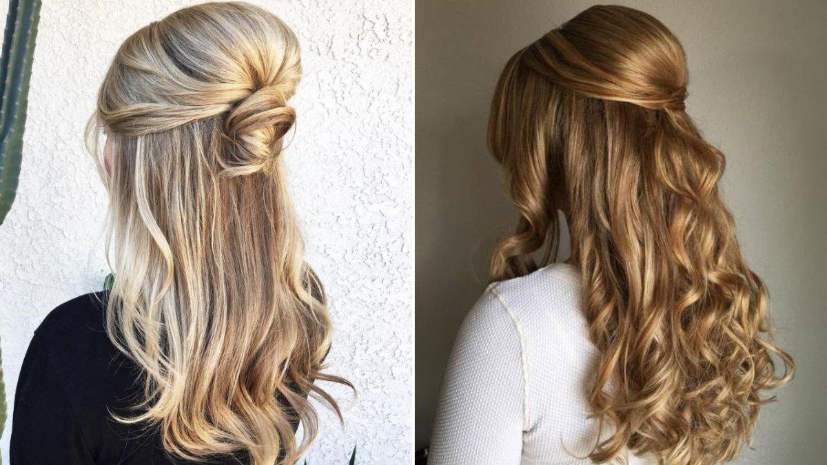 Ilustrasi Gaya Rambut Half Up-Half Down yang Cocok untuk Bukber.