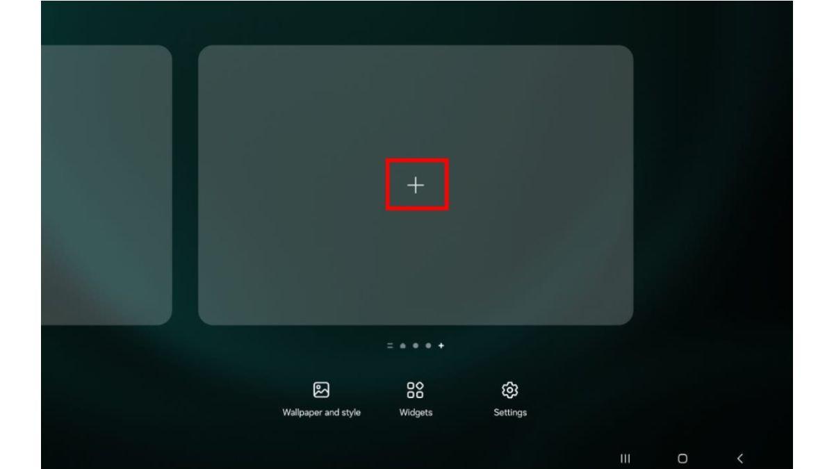 Ilustrasi menambah tampilan aplikasi di Home Screen Galaxy Tab S9 FE