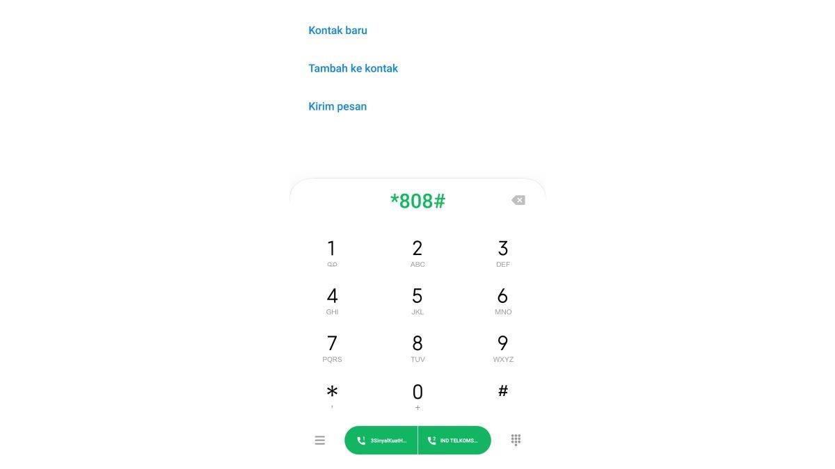 Ilustrasi dial atau memanggil layanan cek nomor Telkomsel di HP Android