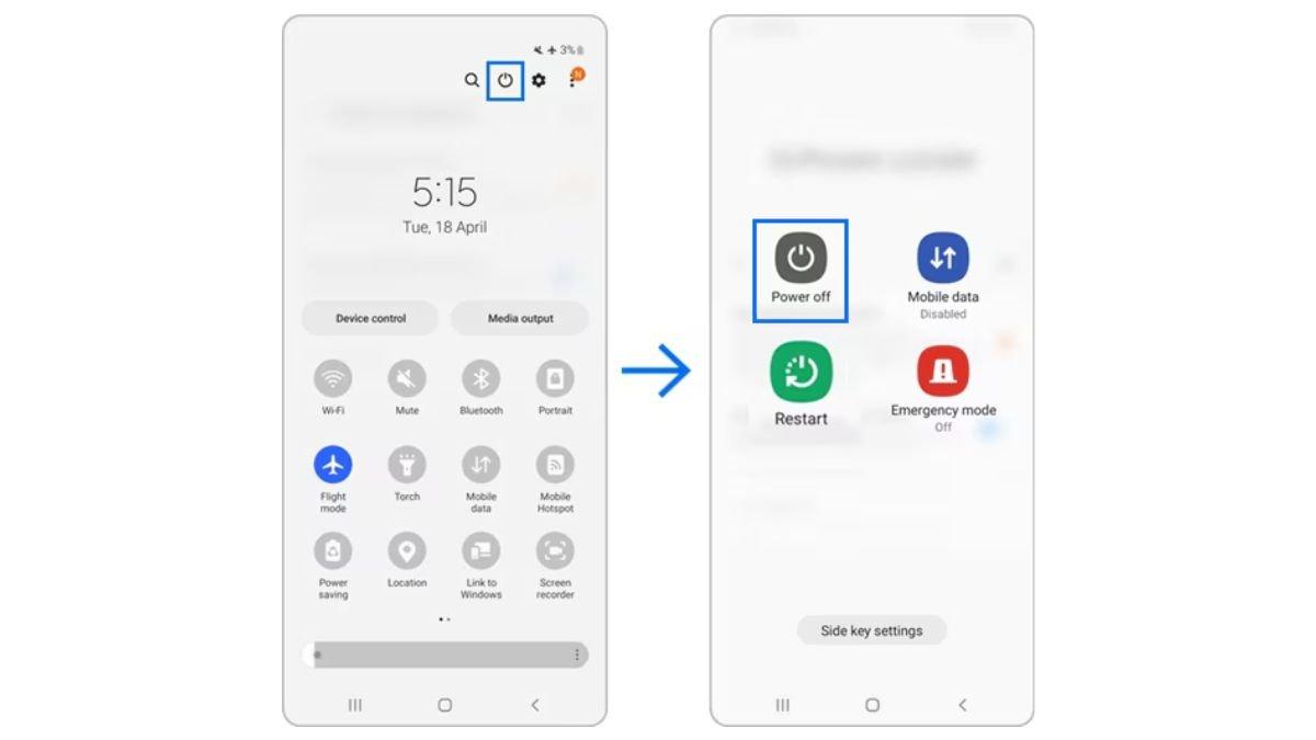 Ilustrasi Mematikan HP SAMSUNG tanpa Tombol Power