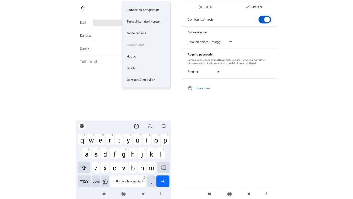 Ilustrasi Mode Rahasia atau Confidential di Gmail
