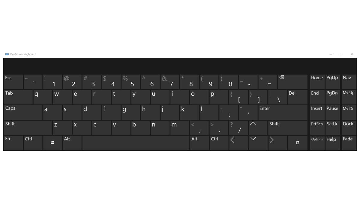 Tampilan On-Screen Keyboard