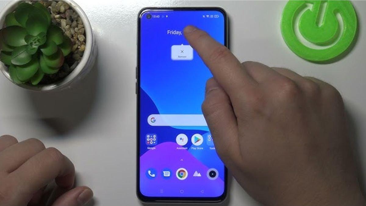 Ilustrasi pengaturan widget di HP realme