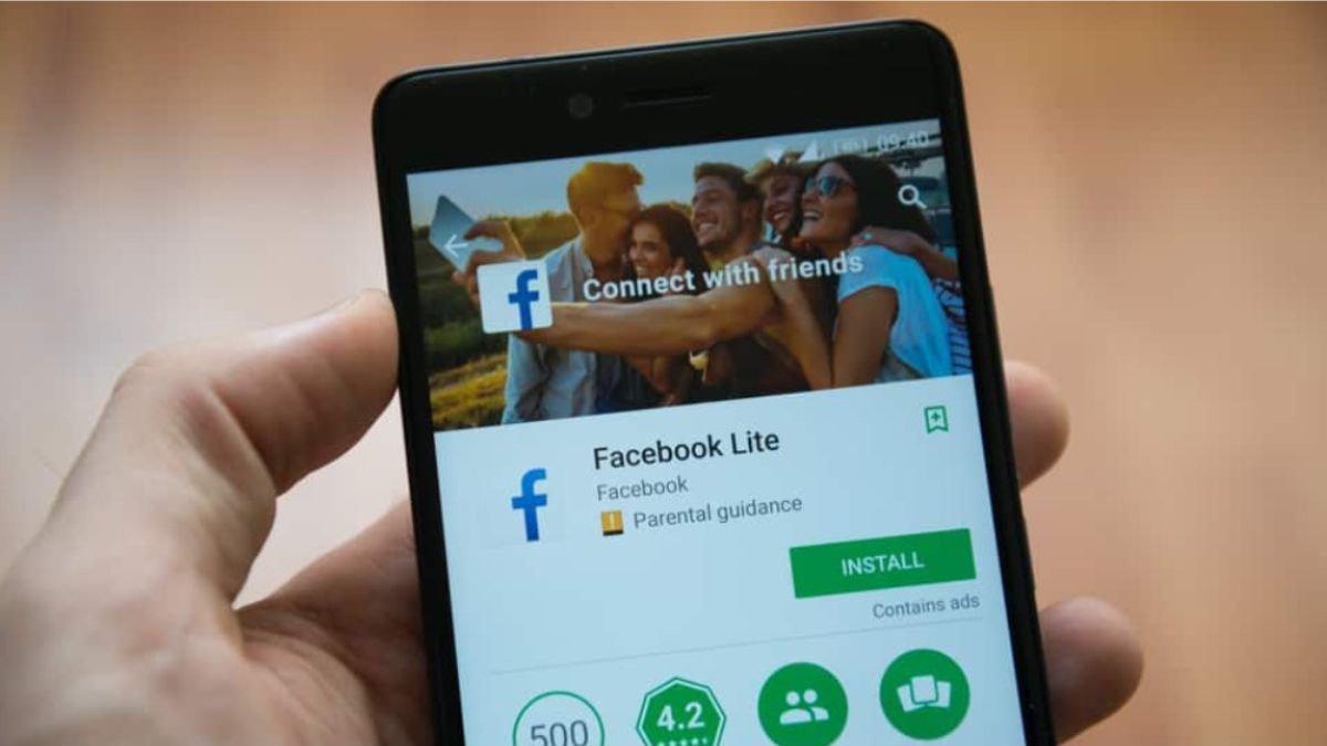 Ilustrasi aplikasi Facebook Lite
