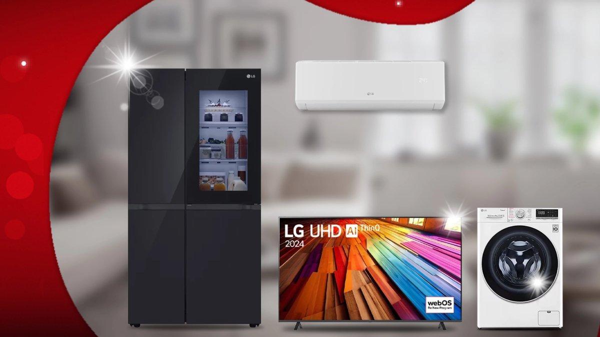 Ilustrasi berbagai produk elektronik andalan dari LG.