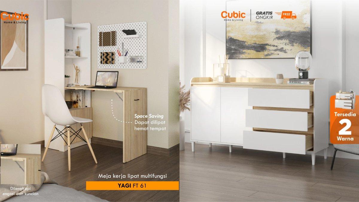 Ilustrasi berbagai produk furnitur dari Cubic.