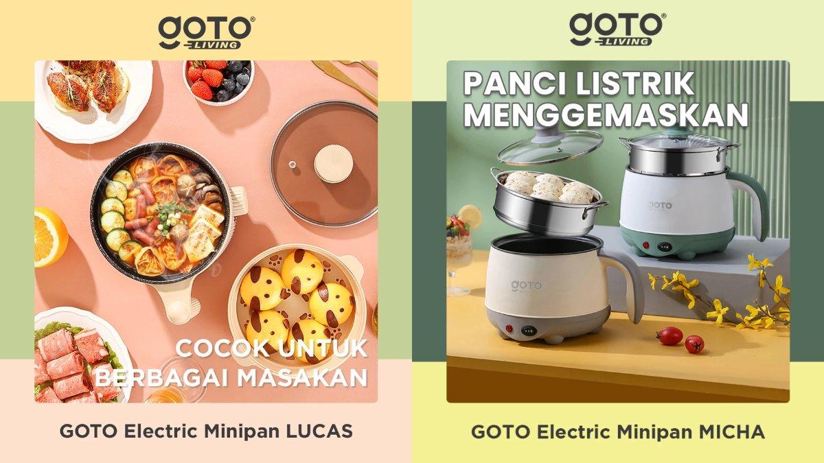 Ilustrasi berbagai produk panci listrik terbaik dari GOTO LIVING.
