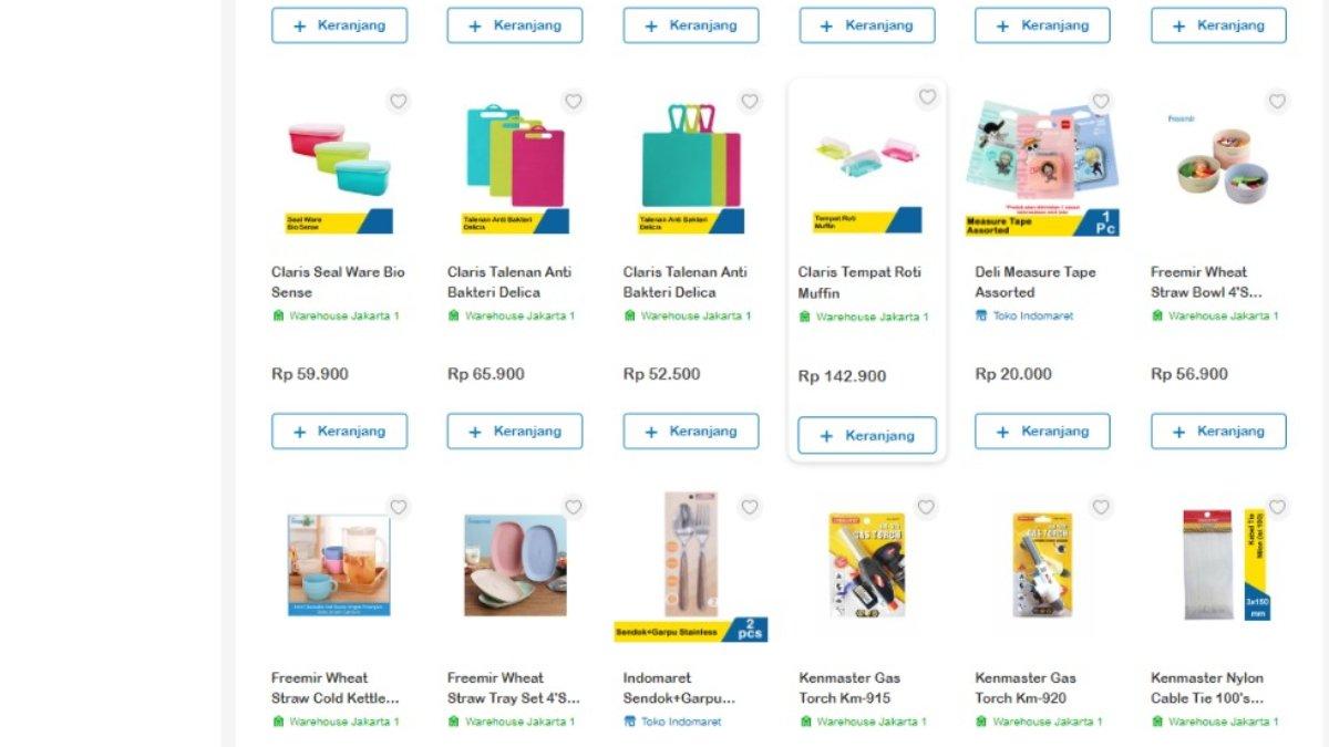 Ilustrasi berbagai produk perlengkapan dapur yang bisa dibeli di Indomaret secara online maupun offline.