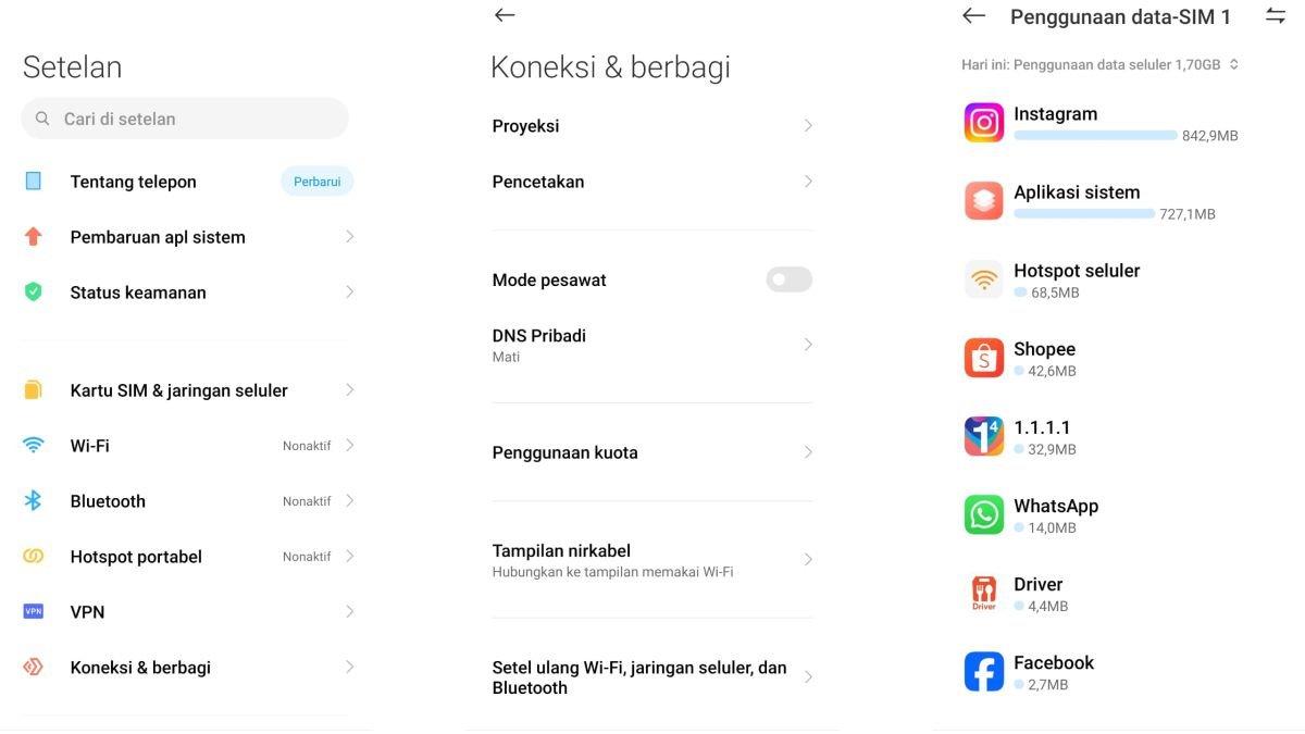 Ilustrasi mengecek daftar aplikasi di HP Android yang boros kuota data internet
