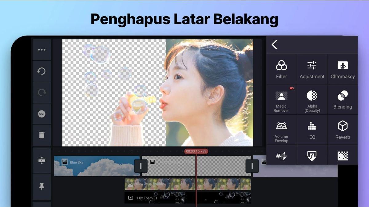 Ilustrasi pemakaian aplikasi KineMaster