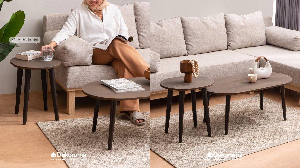 Dekoruma Junko Meja Tamu Kayu 2in1 Walnut